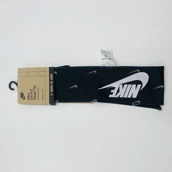 NWOT Nike Unisex Dri- Fit Head Tie/ Headband‎ Black,White & Red - Picture 1 of 3